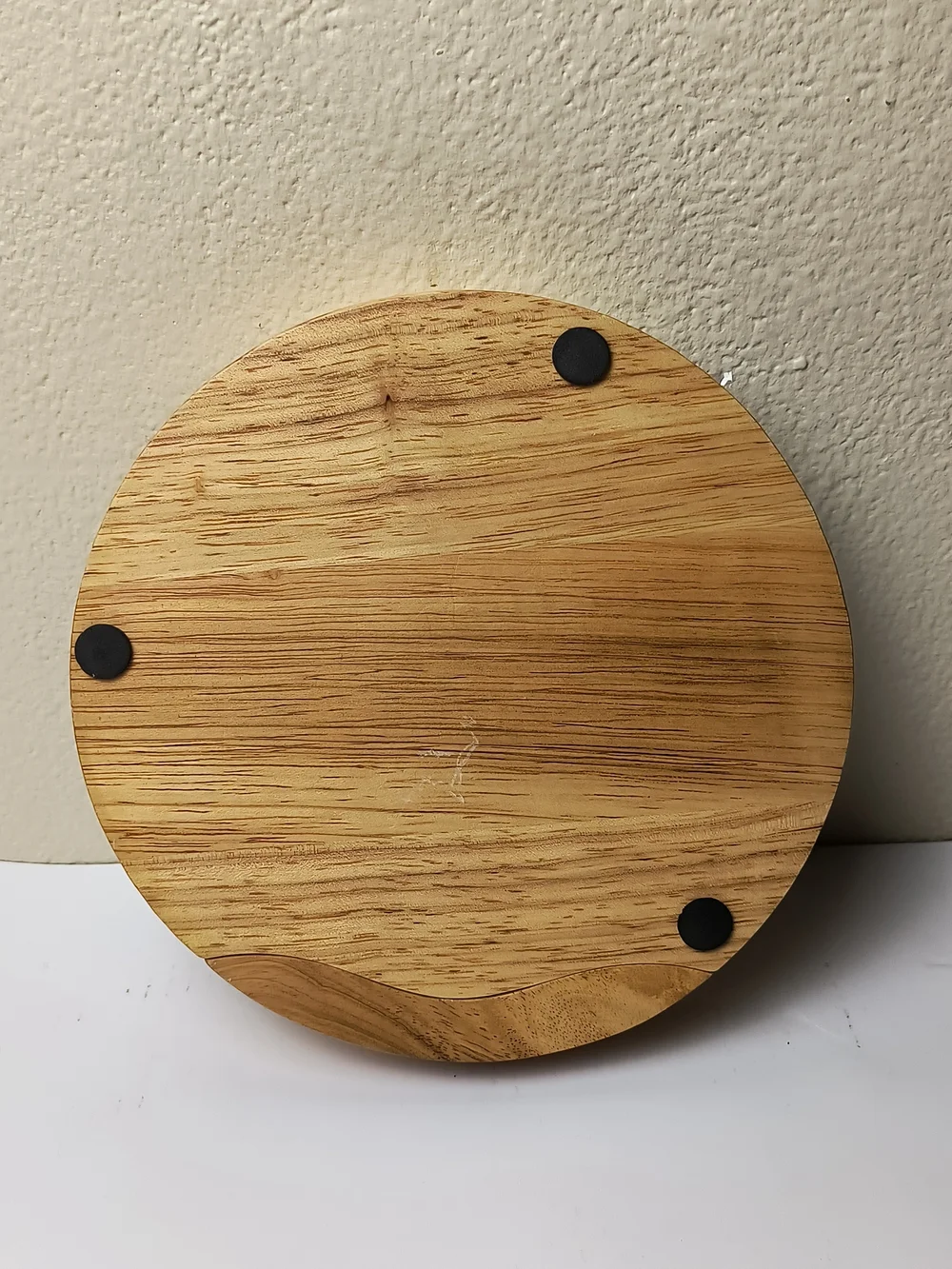 Gourmet Cheese Round Wooden Cheese Board Set with 4 Cheese Knives - Natural Wood